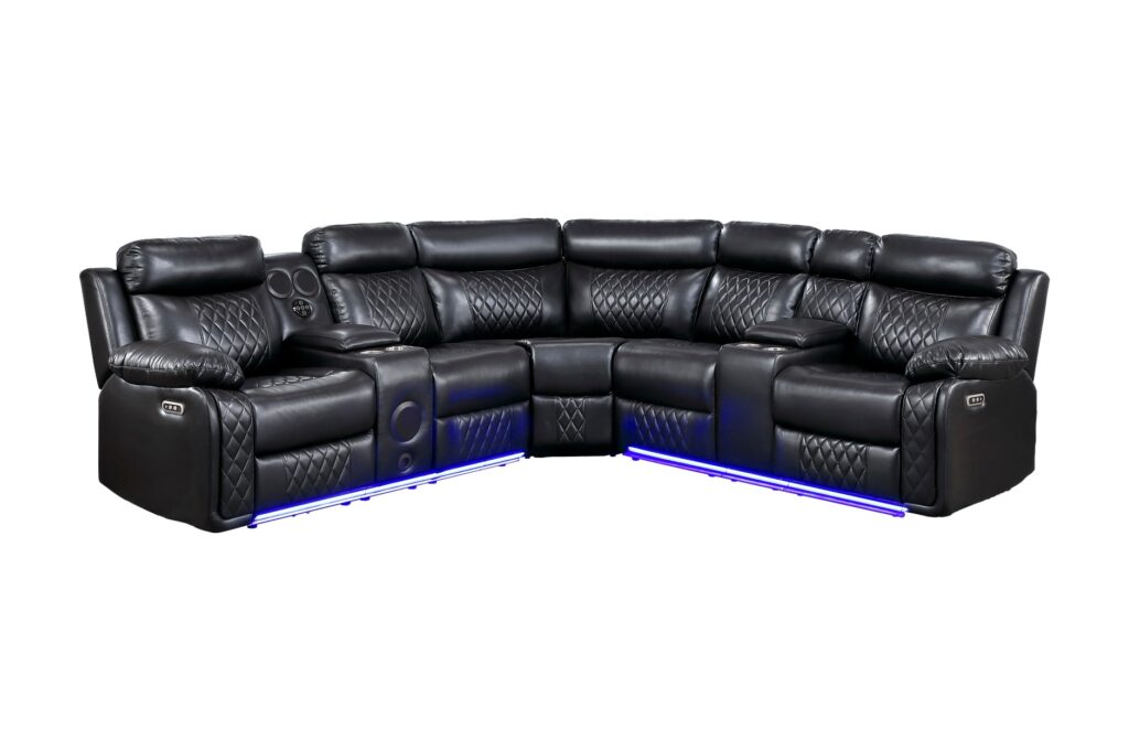 8315BLK Leather Sectional