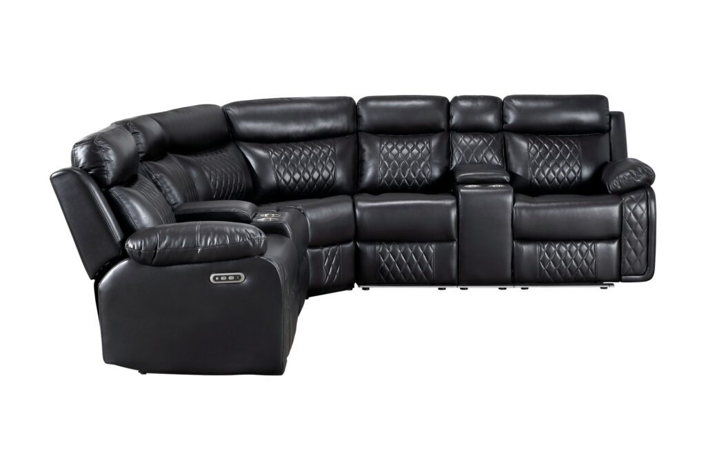 8315BLK Leather Sectional