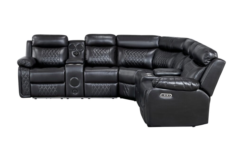 8315BLK Leather Sectional