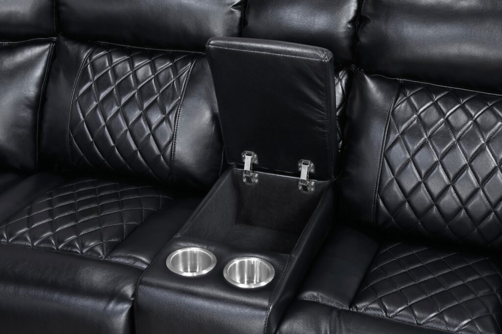 8315BLK Leather Sectional