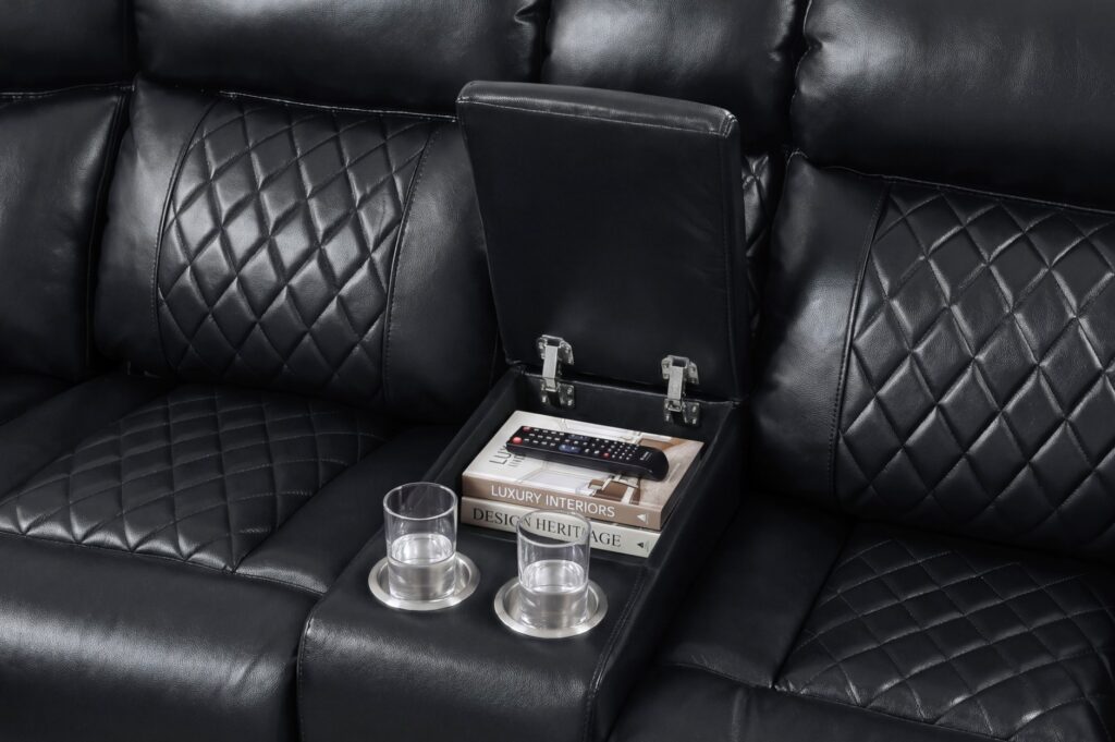 8315BLK Leather Sectional