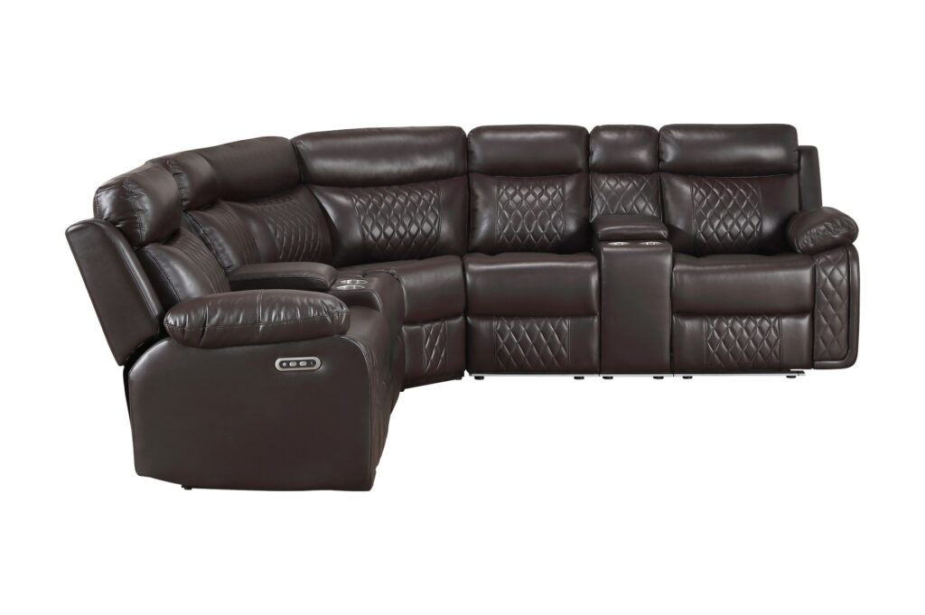 8315DBR Leather Sectional