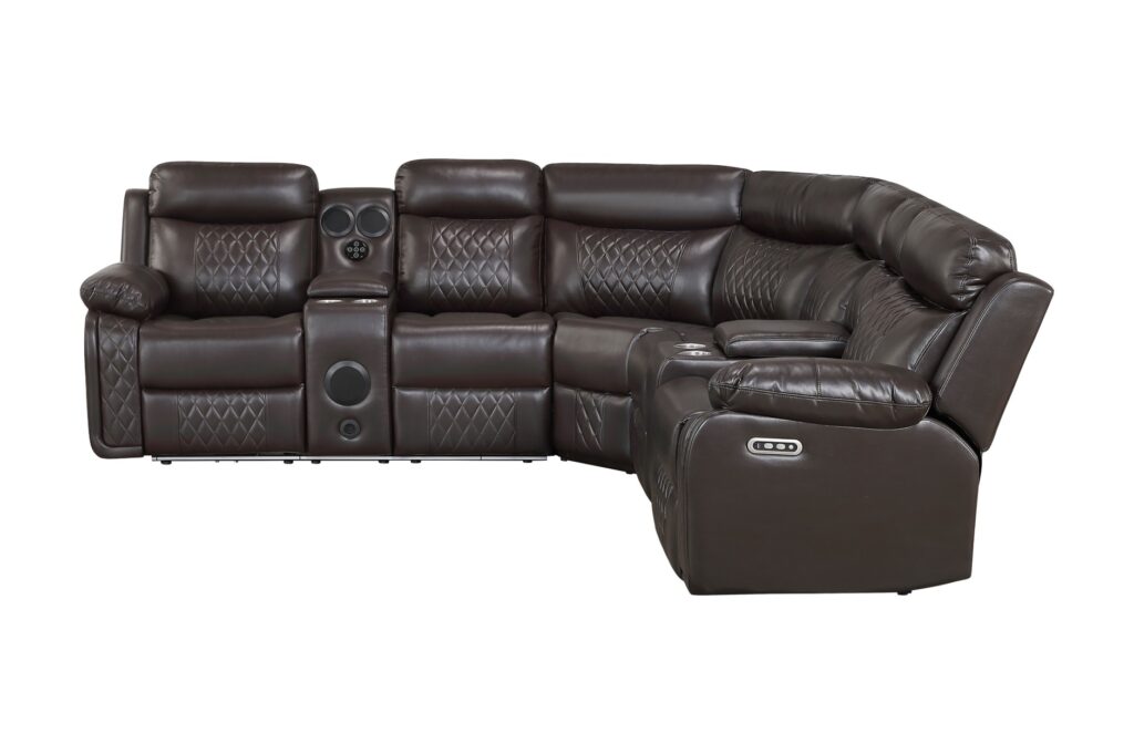8315DBR Leather Sectional