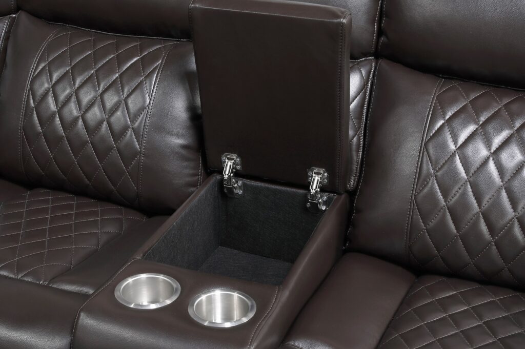 8315DBR Leather Sectional