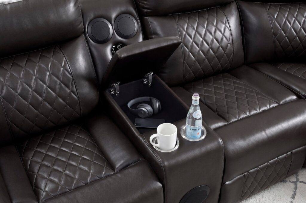 8315DBR Leather Sectional
