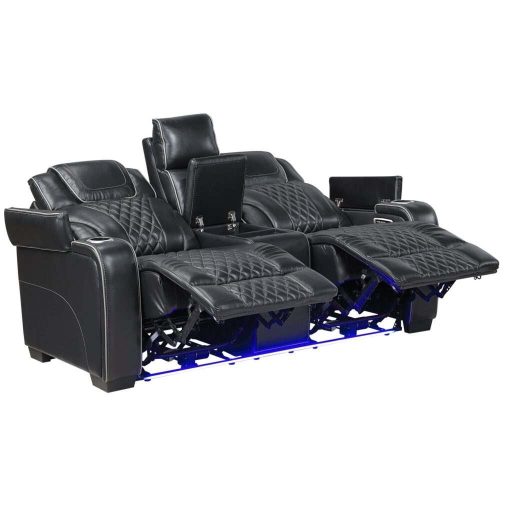 8449BK Leather Sofa Set