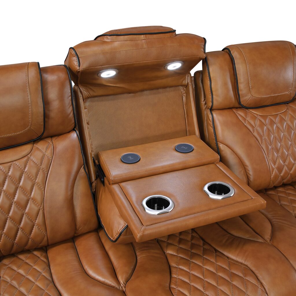 8449BR Leather Sofa Set
