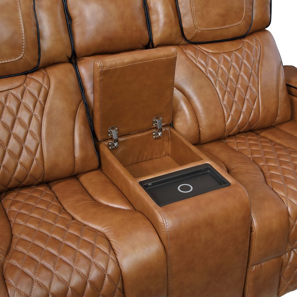 8449BR Leather Sofa Set