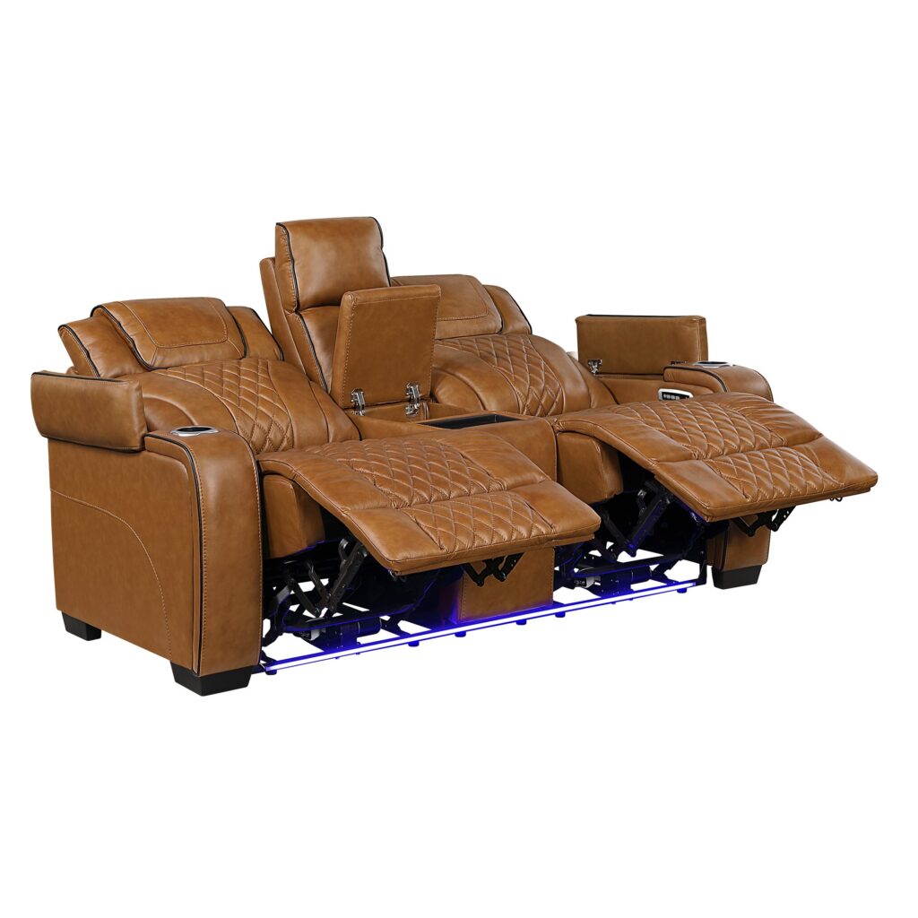 8449BR Leather Sofa Set