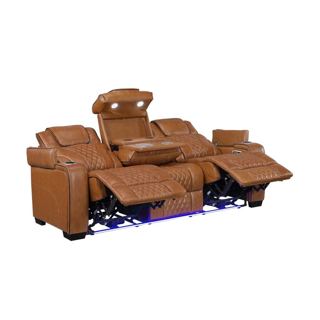 8449BR Leather Sofa Set