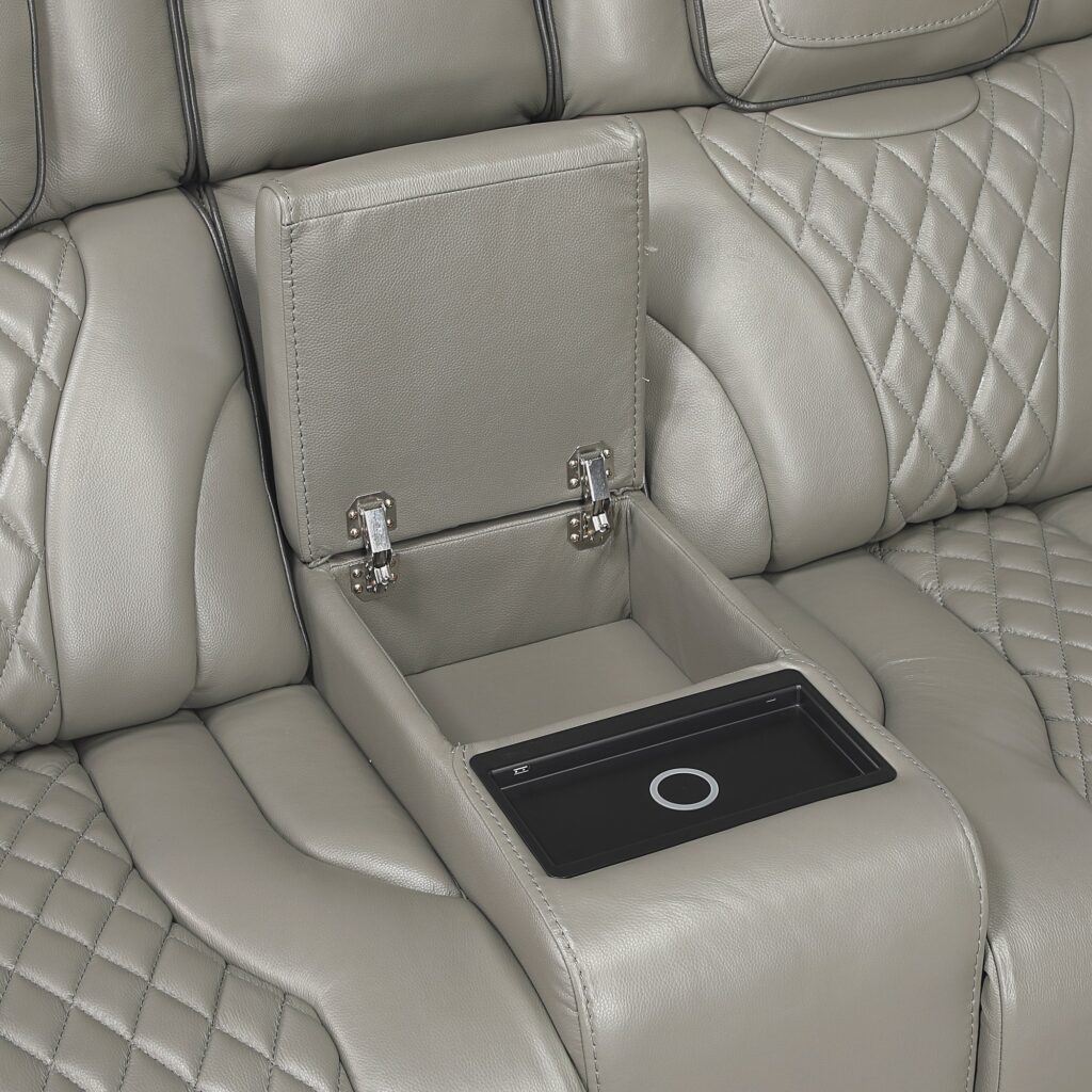 8449GY Leather Sofa Set