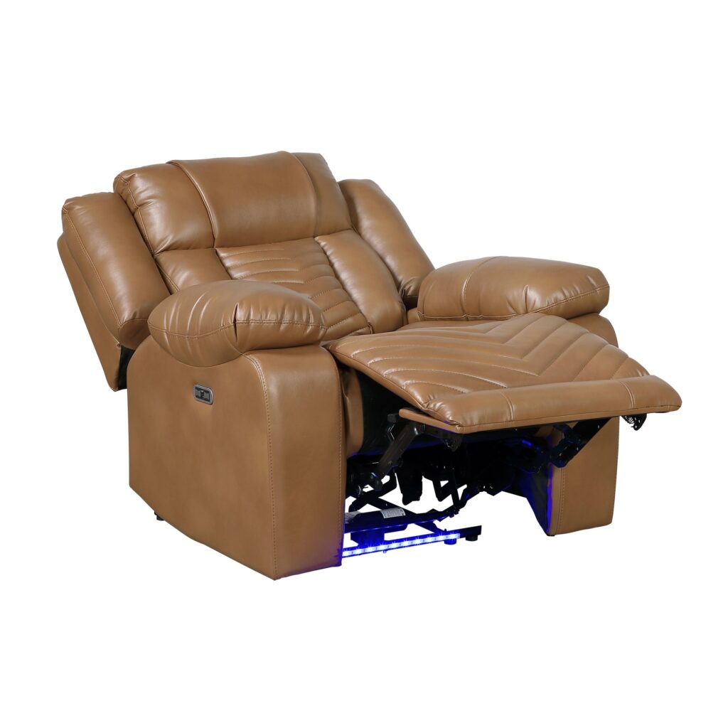 8457BRW Leather Sofa Set