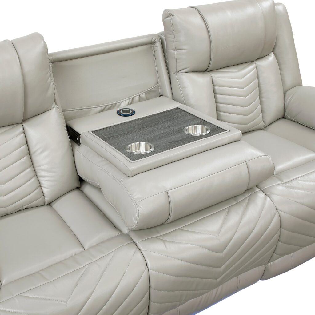 8457GRY Leather Sofa Set