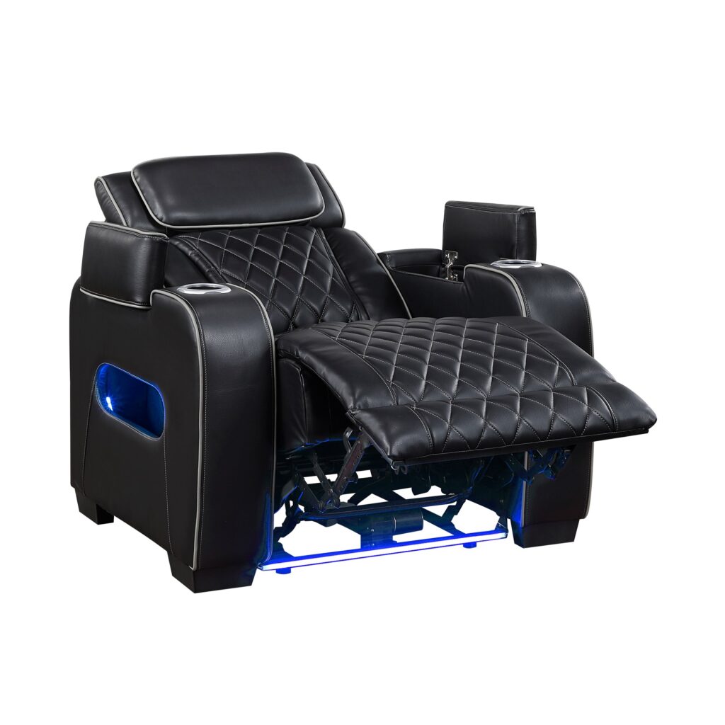 9516BLK Leather Sofa Set
