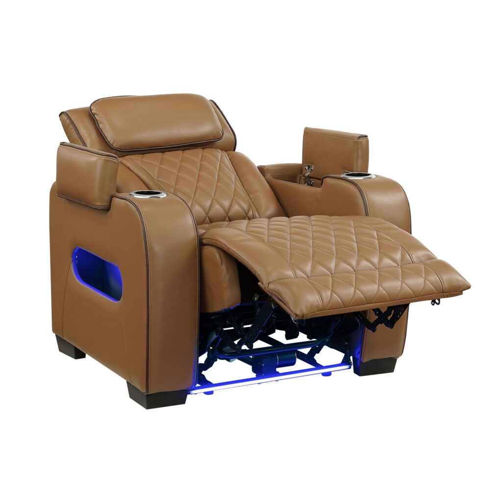 9516BRW Leather Sofa Set