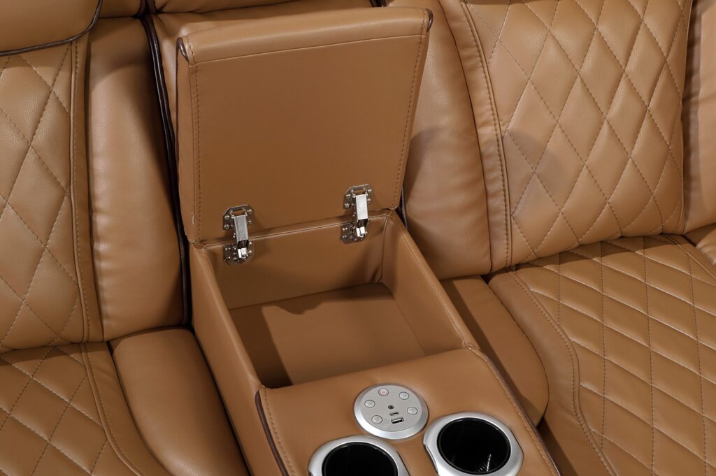 9516BRWS Leather Sectional