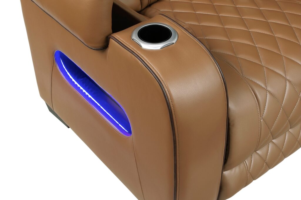 9516BRWS Leather Sectional