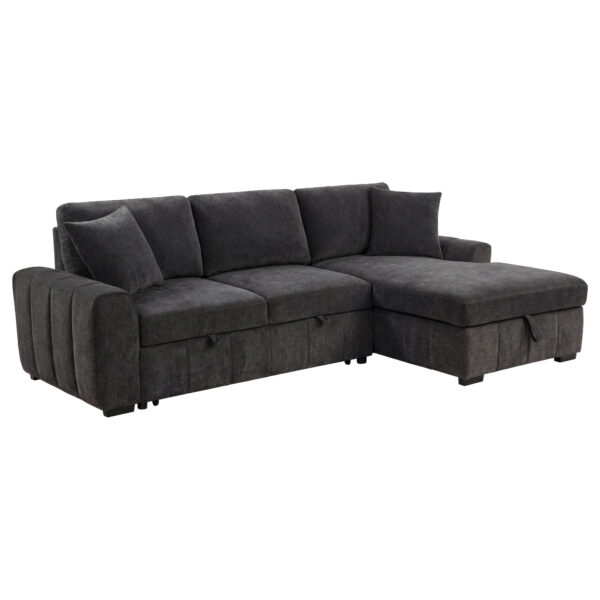 Pastrana Grey Upholstered RAF Chaise Sleeper Sectional Sofa