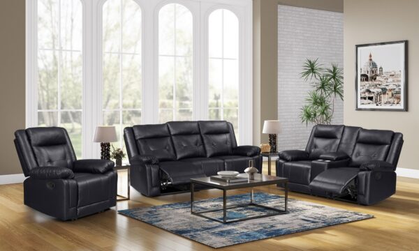 SH3745BLK Leather Sofa Set