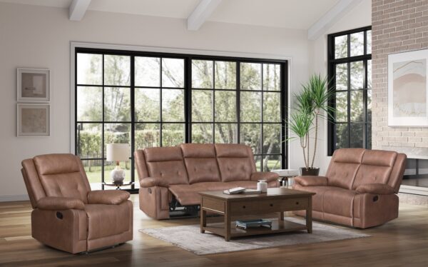 SH3745BRW Leather Sofa Set