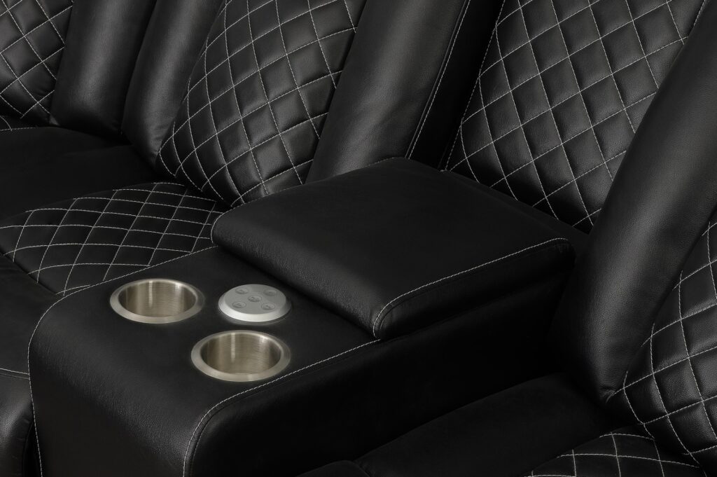 SH8895BLK Leather Sectional