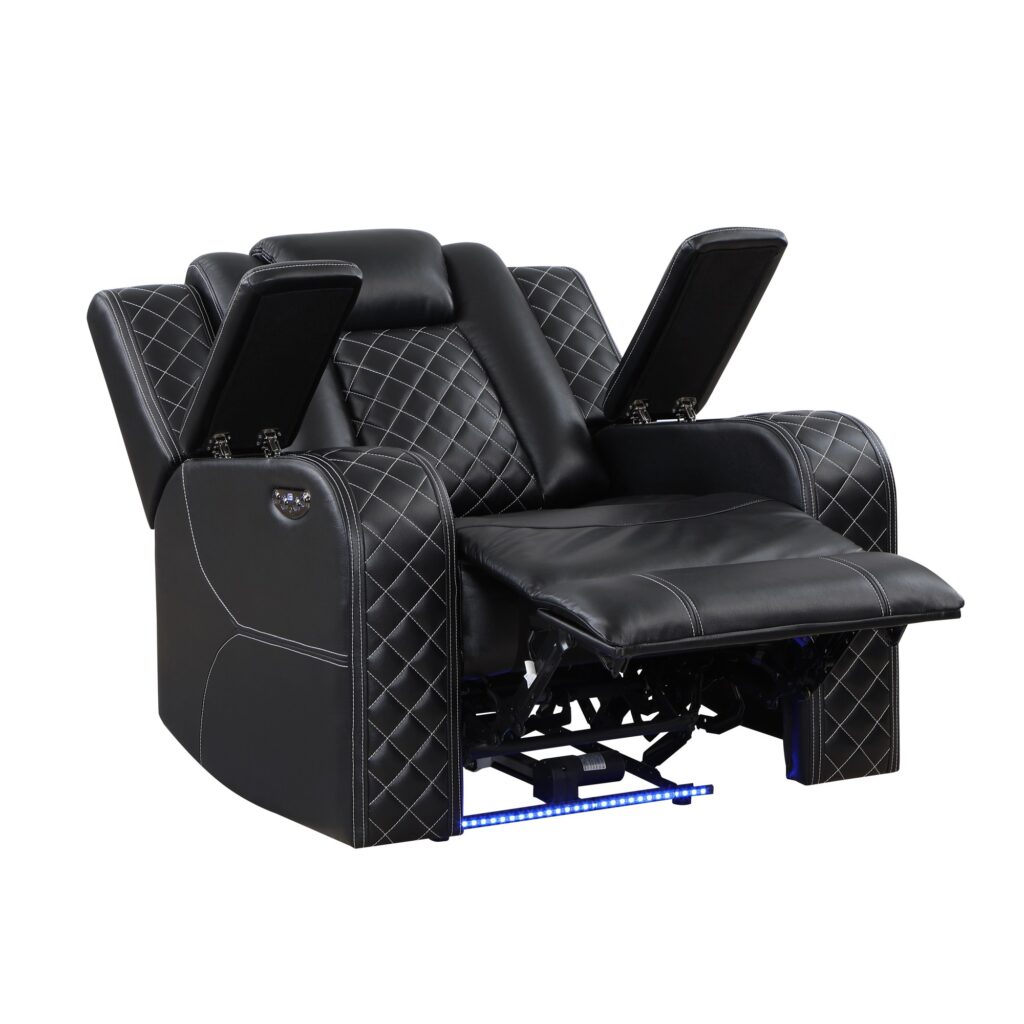SH8895BLK Leather Sofa Set