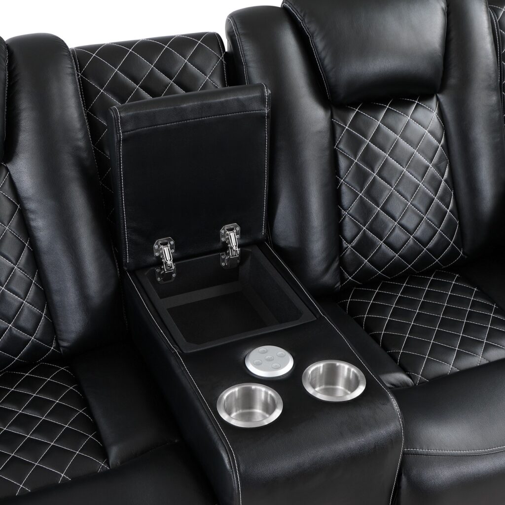 SH8895BLK Leather Sofa Set
