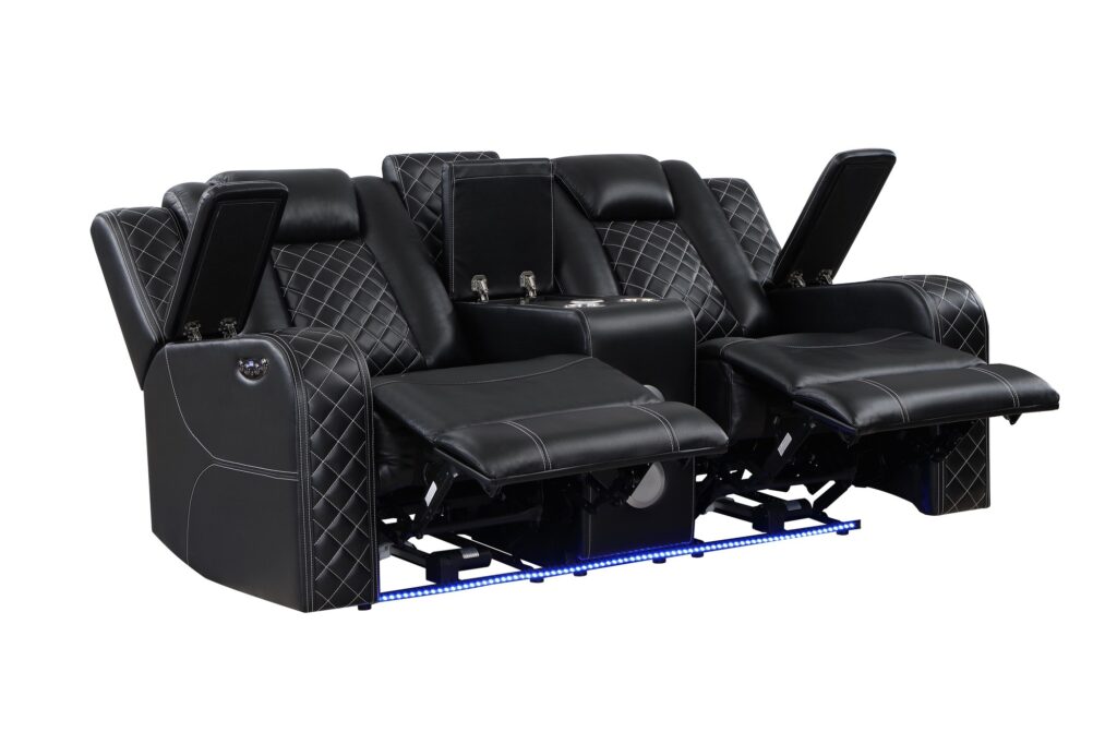 SH8895BLK Leather Sofa Set
