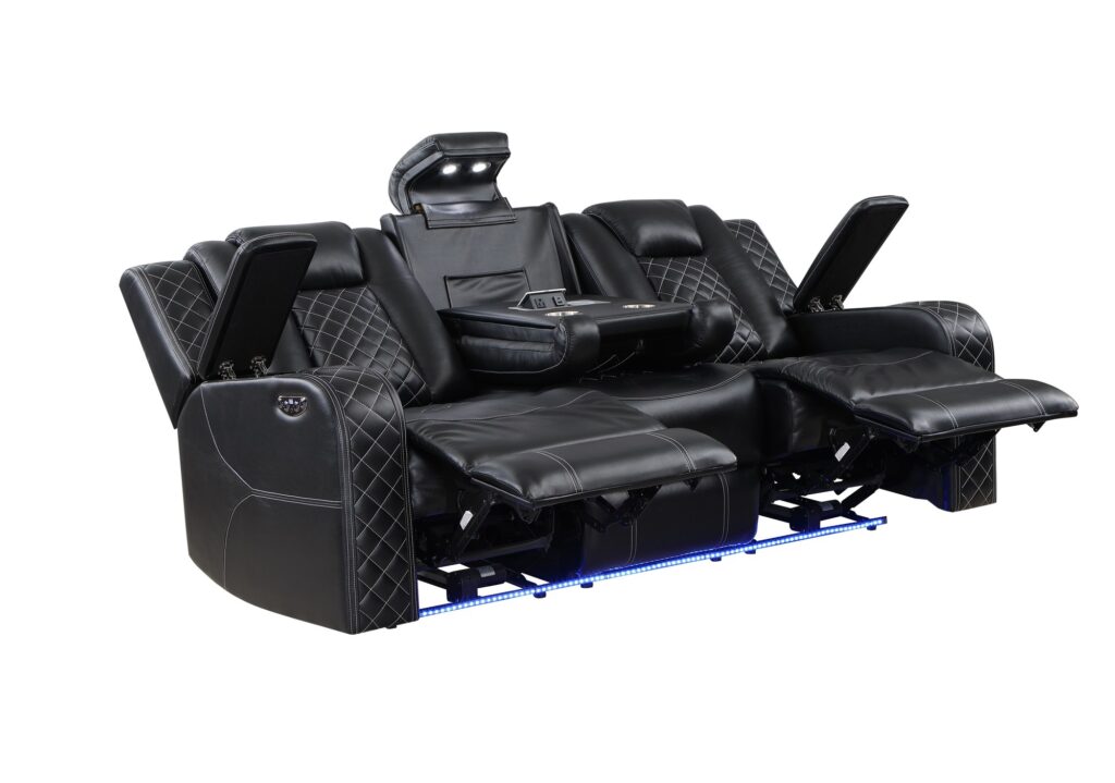 SH8895BLK Leather Sofa Set