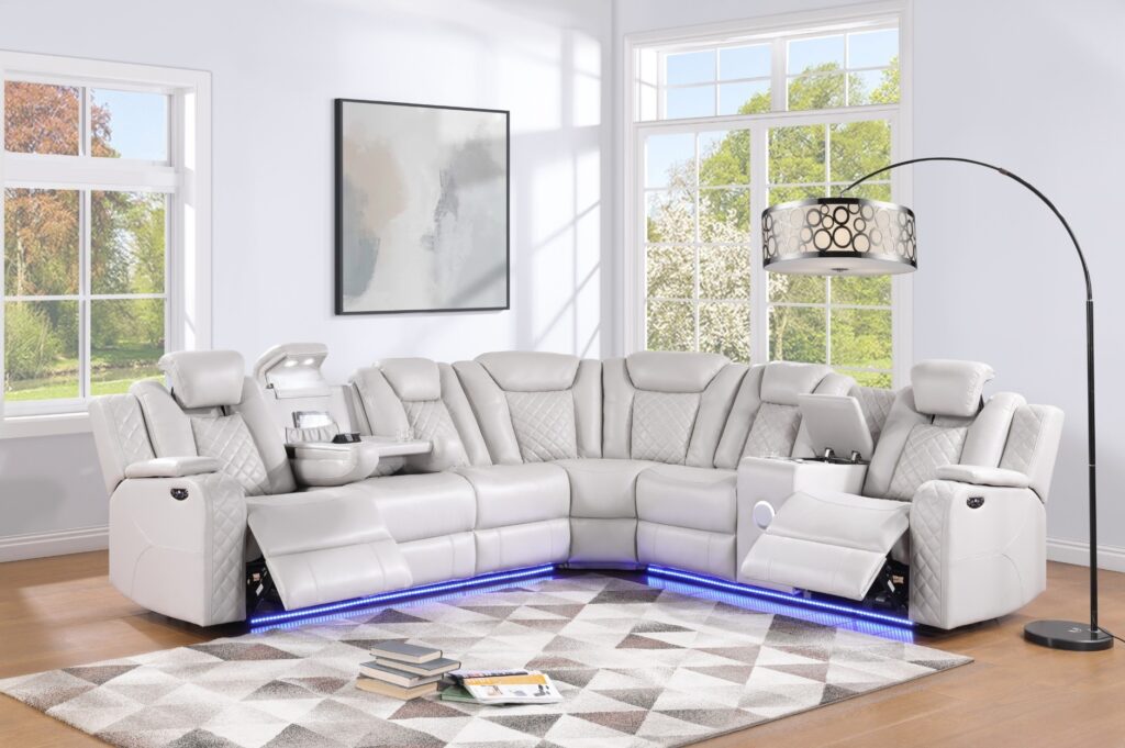 SH8895GRW Leather Sectional