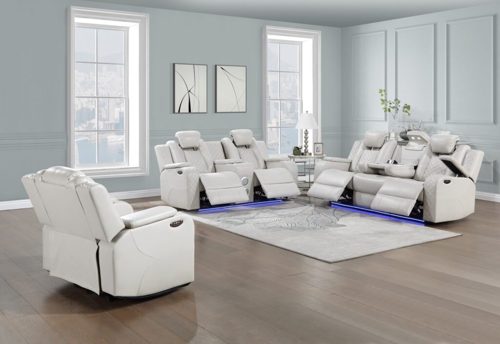 SH8895GRW Leather Sofa Set