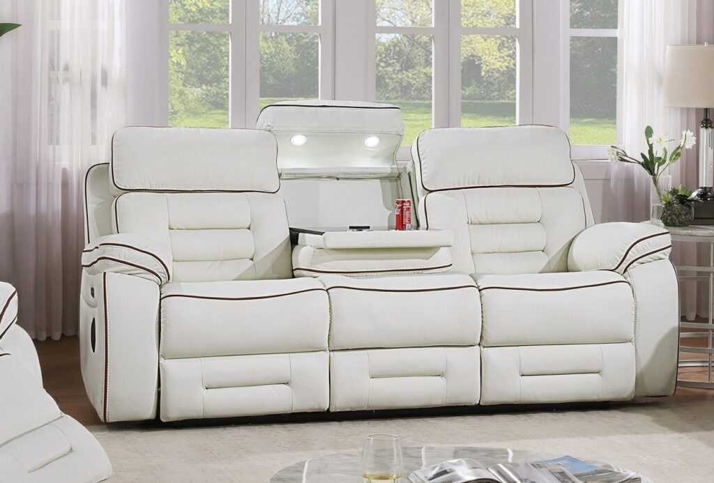 SH8898WHT Leather Sofa Set